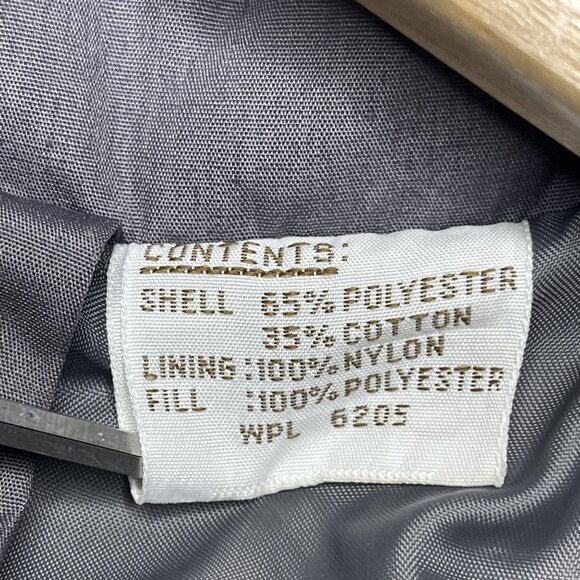 Vintage 80s Saxton Hall Gray Quilted Long Puffer Coat Toggle Button Closure M - Picture 4 of 9